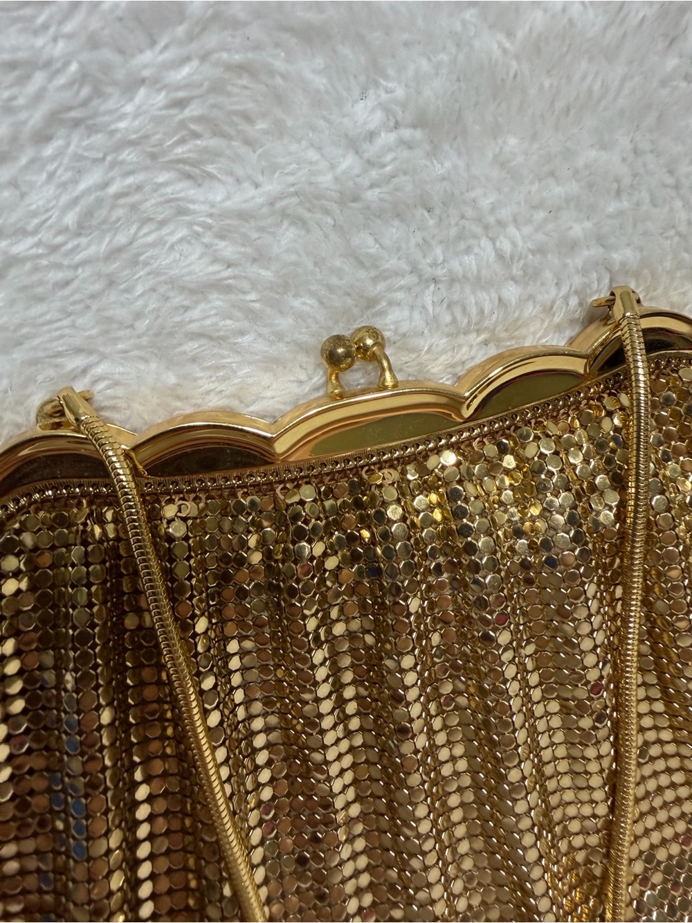 Whiting and Davis Gold Mini Handbag Vintage - Picture 4 of 11